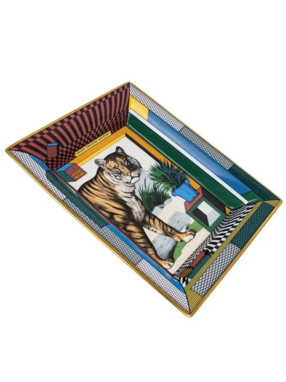 Hermes Accessory Case Grand Theater Nouveau King's Tiger Tray Plate
